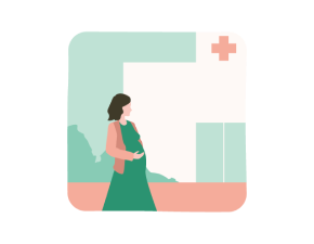 採血のため病院へ向かう女性