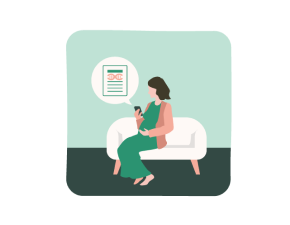 DNA検査の検査結果をみる女性